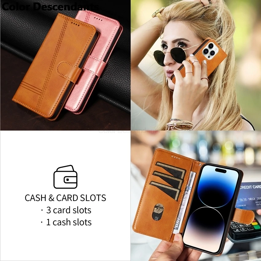 Simple T Line Case For Vivo V40 SE Y28 Y03 Y18 Y200 Y200i Y200E T3X Y38 X100 Pro S18 Y17S V29 Lite Wallet Flip Phone Cover Bags