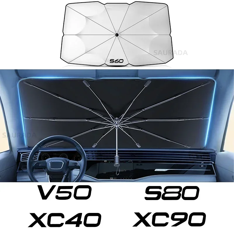 

Car Sunshade Umbrella For Volvo XC90 XC60 C30 S60 C70 XC40 V40 XC70 V60 V50 S80 S40 V90 S90 V70 UV Ray Reflector Car Accessories