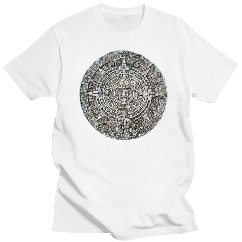 New Fashion Men Short Sleeve Mayan Calendar 2012 Ancient Prophecy Aliens Artifact T-shirt Funny Casual Tee Shirts Tops