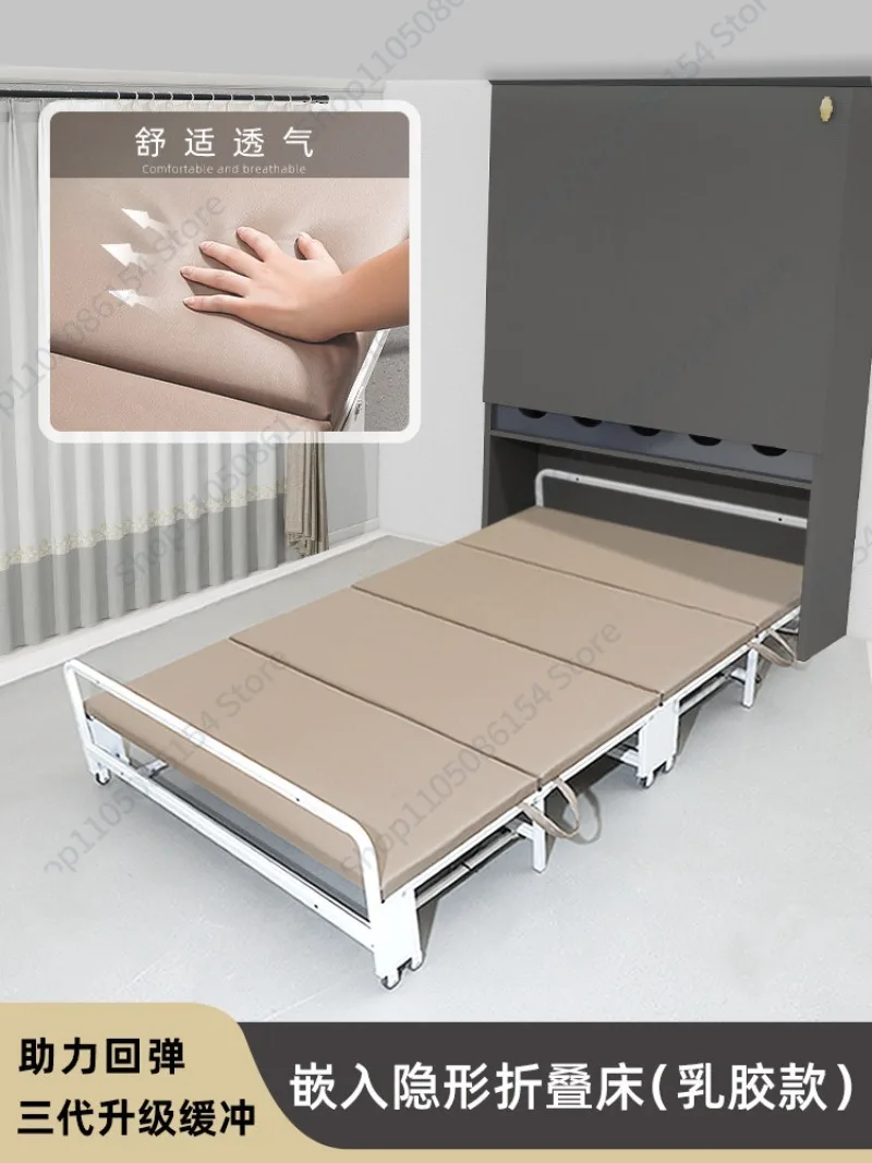 Space Saving Retractable Folding Bed Desk Cabinet Embedded Latex Hidden Furniture
