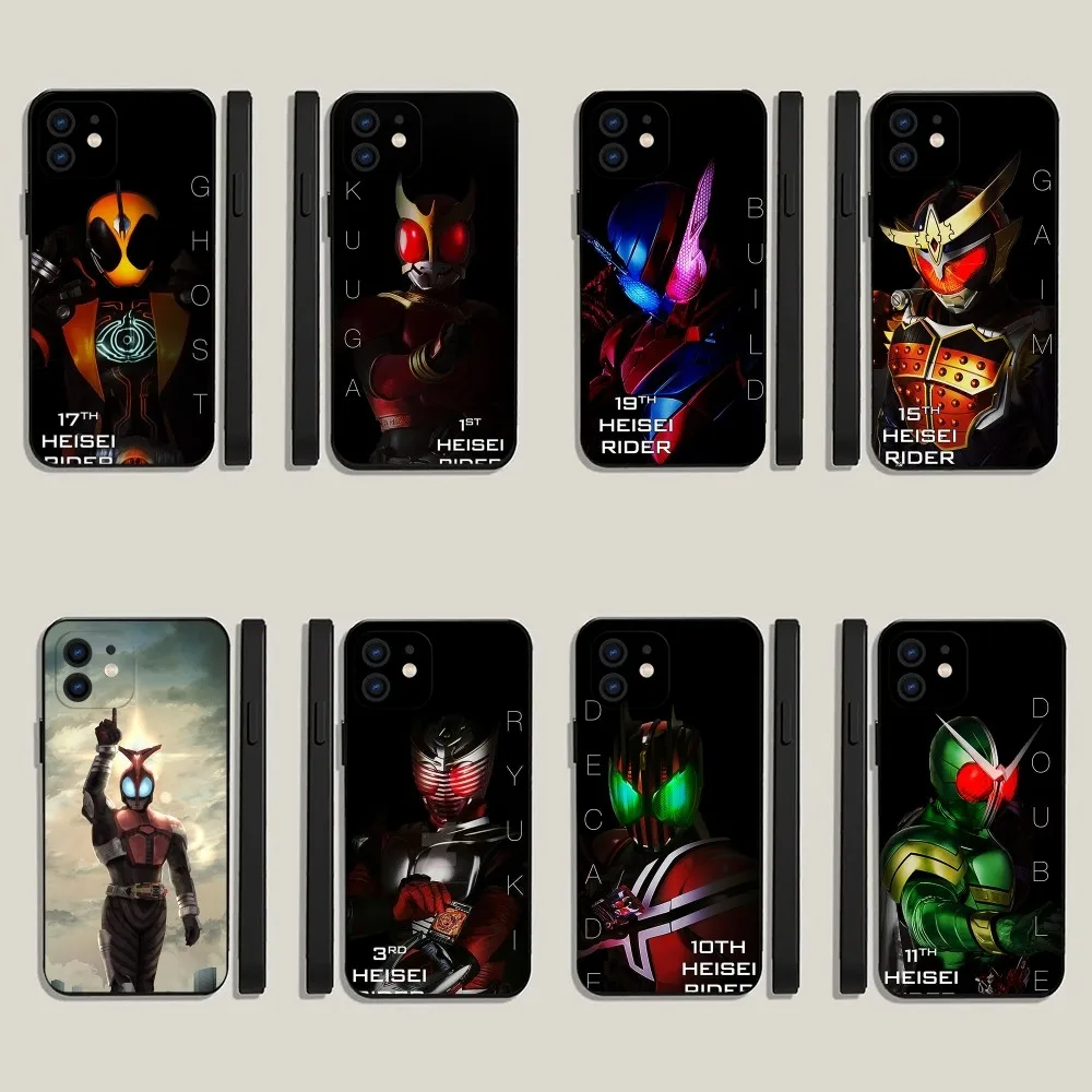 K-Kamen Rider Anime Phone Case For iPhone 15,14,13,12,11,Plus,Pro Max,XS,X,XR,SE,Mini,8,7 Soft Silicone Black Cover