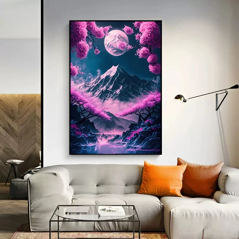 Japanese Nature Neon Art Posters And Prints Canvas Japan Landscape Wall Decorative Painting For Living Room Home Decor Pictures