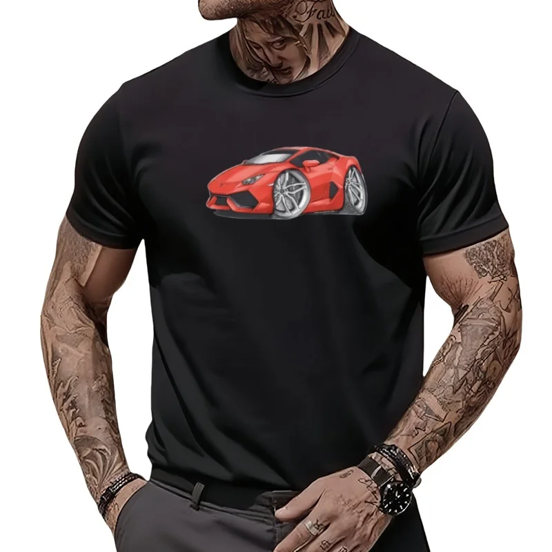 Motoracan-T-shirt Koolart pour homme, rouge et argent