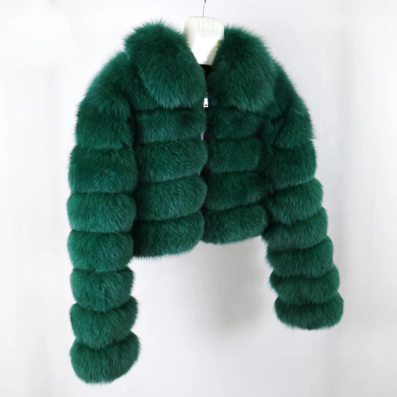 Free Shipping Short Natural Women Real Fox Fur Coat fur Jakcet Women