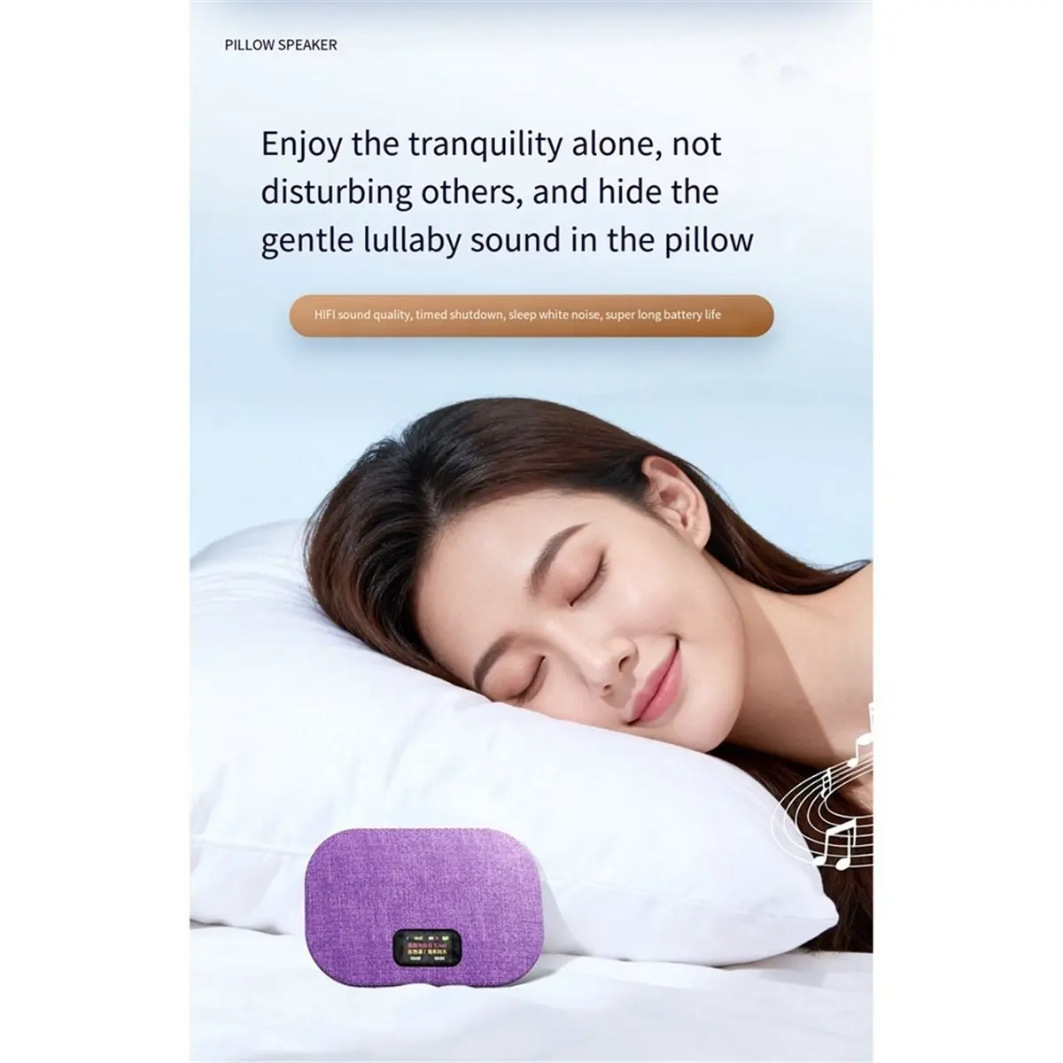 Wireless Bluetooth Noise Sleep Speaker Digital Display Under Pillow Sound Disc Rechargeable Gift for Relaxation A