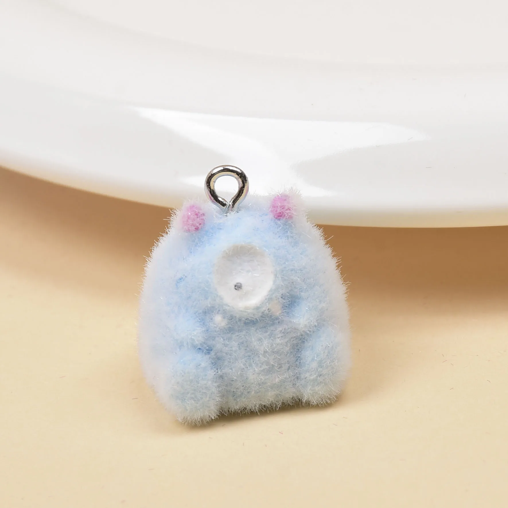 5Pcs Flocked Small Monster Cross-border Cute Cartoon Keychain Accessory DIY Phone Chain Pendant Decoration Accessory