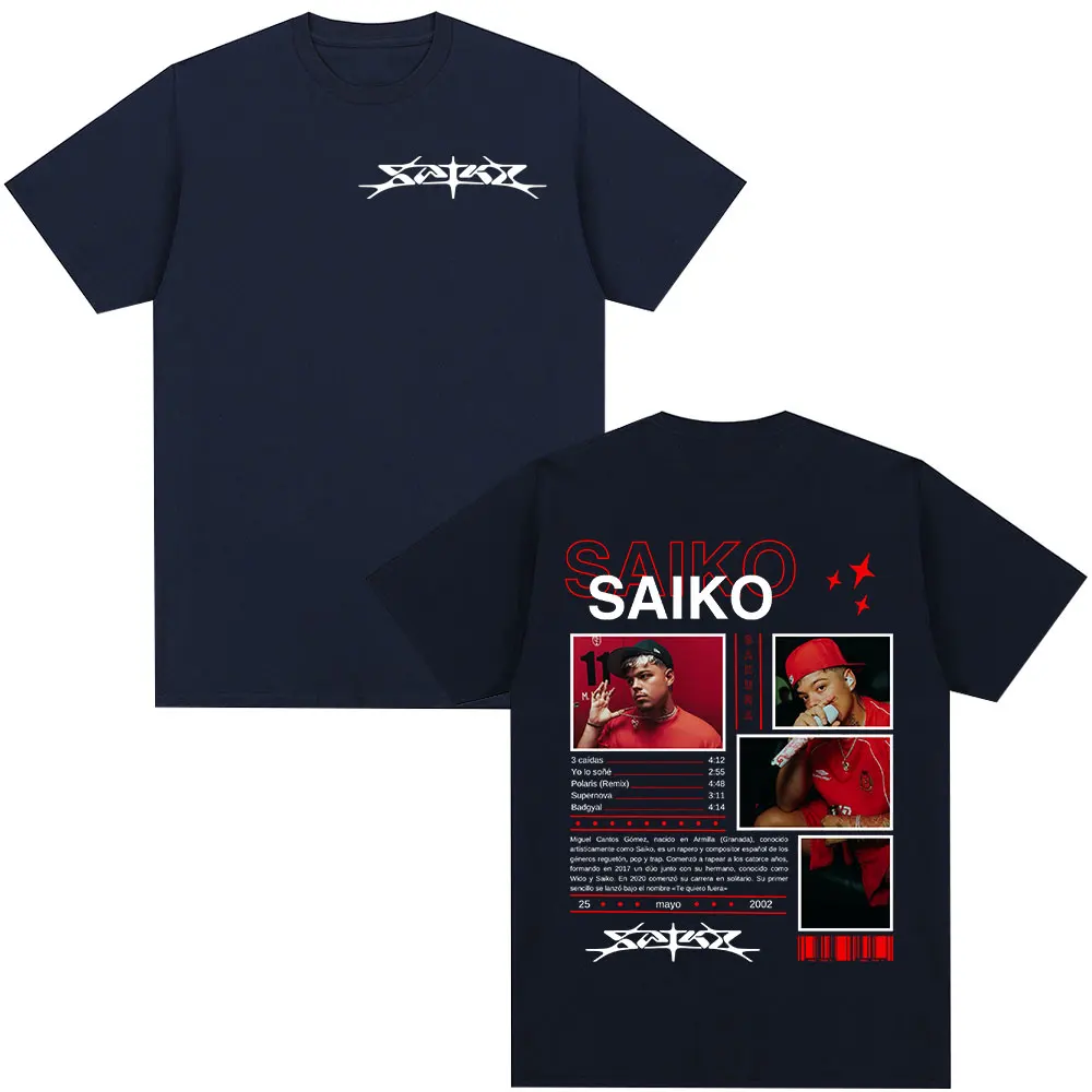 Rapper SAIKO SAKURA Album Merch Tee Shirt Men's Women Fashion Hip Hop T-shirt Casual 100% Cotton Short Sleeves Oversized T Shirt