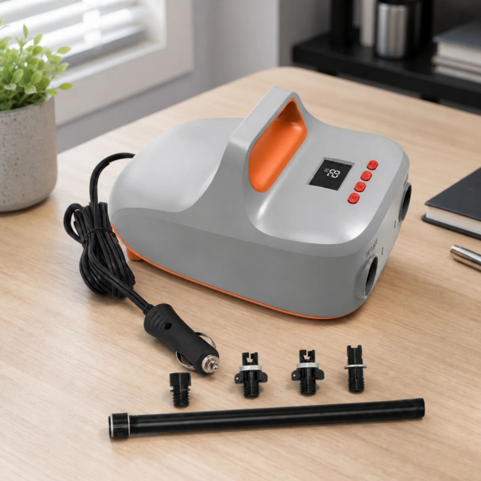 High-pressure Inflator with Nozzles Portable Paddleboard Pump Digital Display Air Compressor for Travel