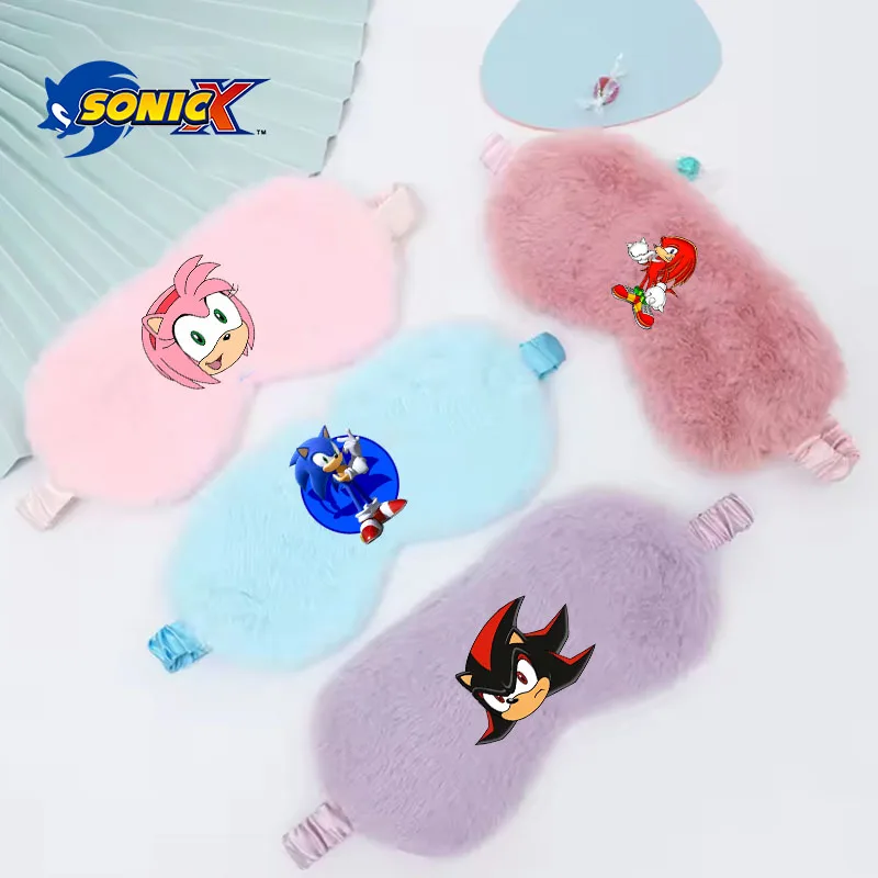 

Sonics Plush Eye Mask Kawaii Anime Pattern Sleep Eye Blindfold Student Office Soft Warm Breathable Nap Eyeshade Cute Eye Patch