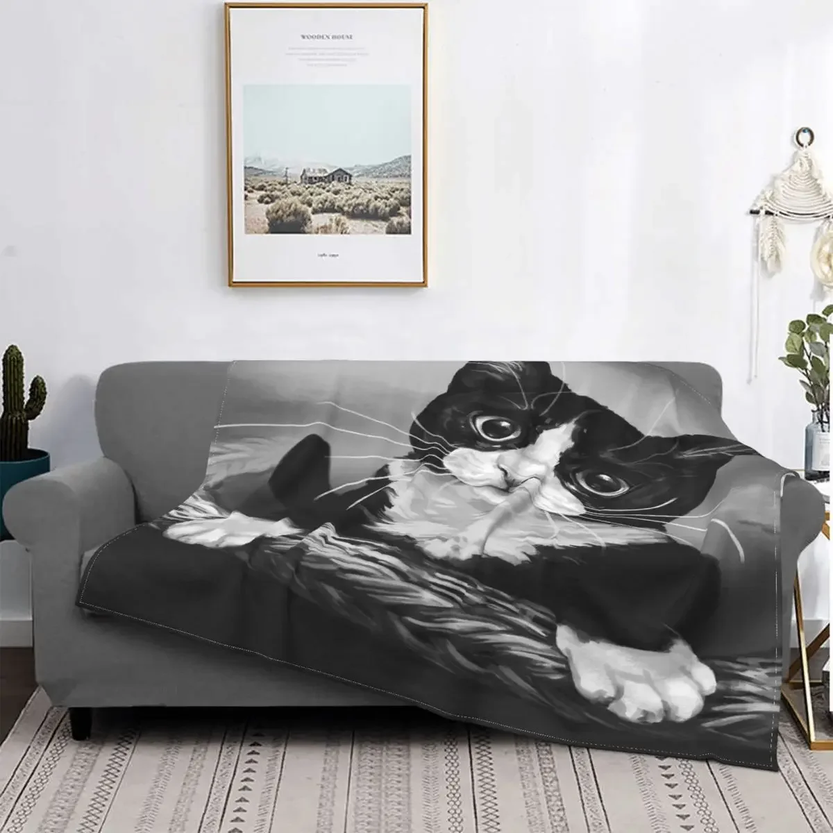 

Cat Animal Baby Blankets Sofa Cover Coral Fleece Plush Pet for Kids Adults Warm Winter Throw for Bed Travel Plush Thin Quilt
