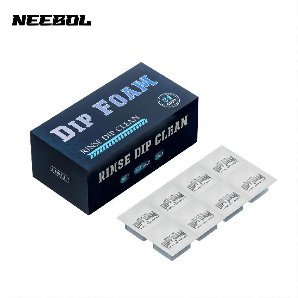 

Neebol 24pc Tattoo Dip Cup Caps Disposable Needles Cleaning Dip Foam Clean Tattoo Accessory Supply for Tattoo Artists