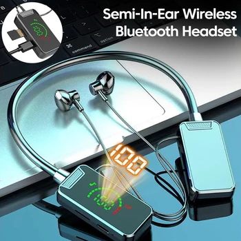 Boyun bandı kulakiçi kablosuz kulaklıklar Bluetooth5.3 Handsfree TWS HIFI kulaklık kulak içi Bluetooth mikrofonlu kulaklık destek SD kart