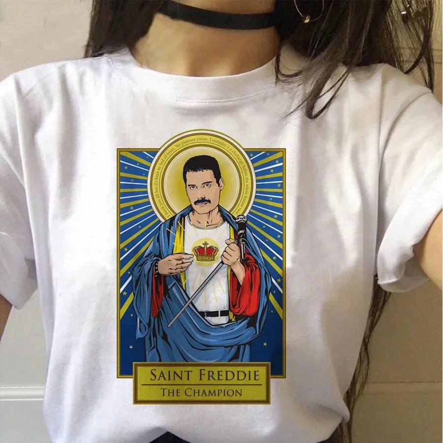 تيشيرت نسائي عتيق من الهرازو ، فريدي ميركوري ، تي شيرت باند كوين ، أولزانغ ، توب روك جرافيك ، موضة نسائية ، 90s #2