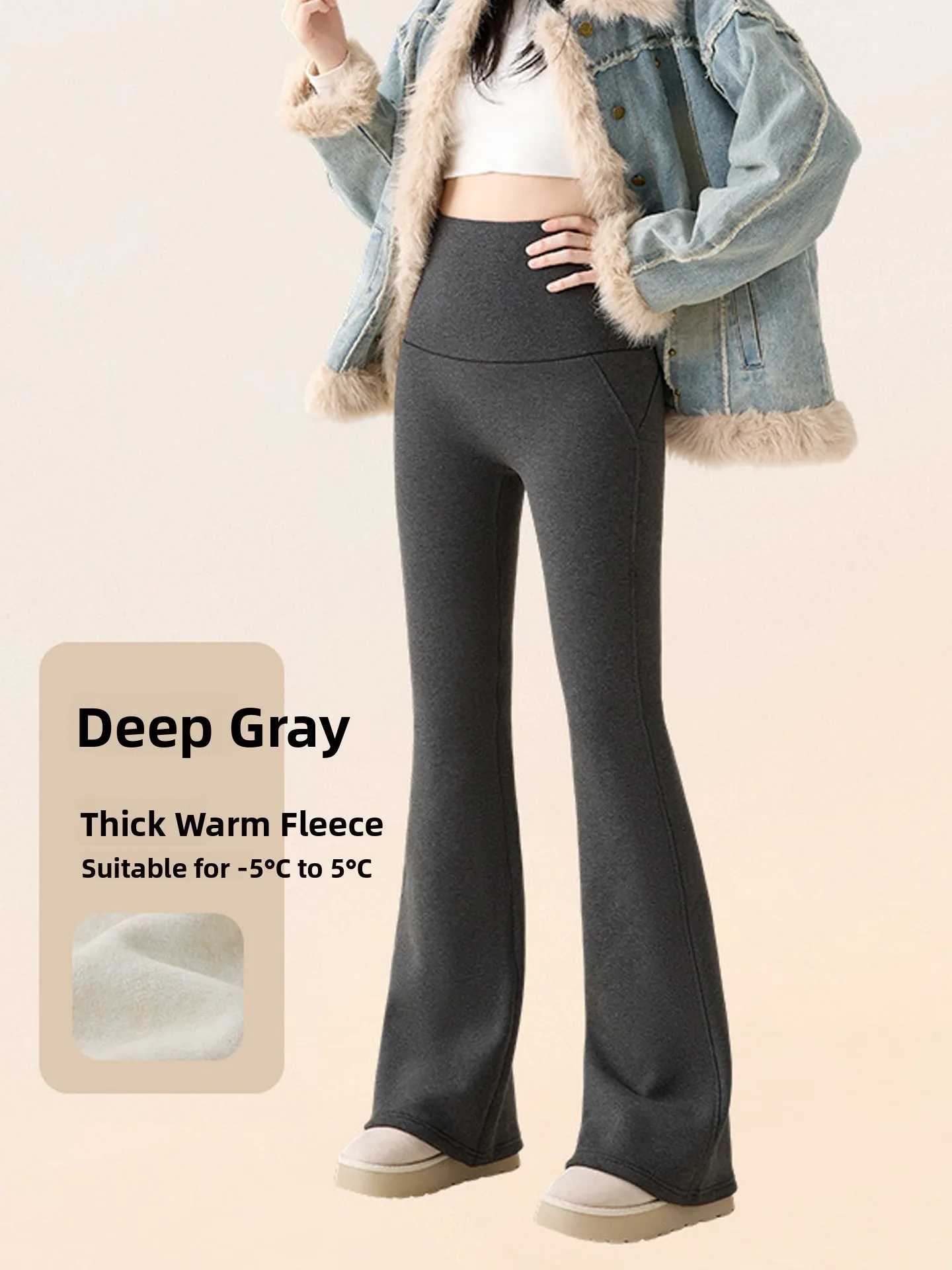 

Женские брюки для йоги Thiened Fce на подкладке, длинные брюки с высокой талией, смесь хлопка и полиэстера, теплая повседневная осенне-зимняя одежда