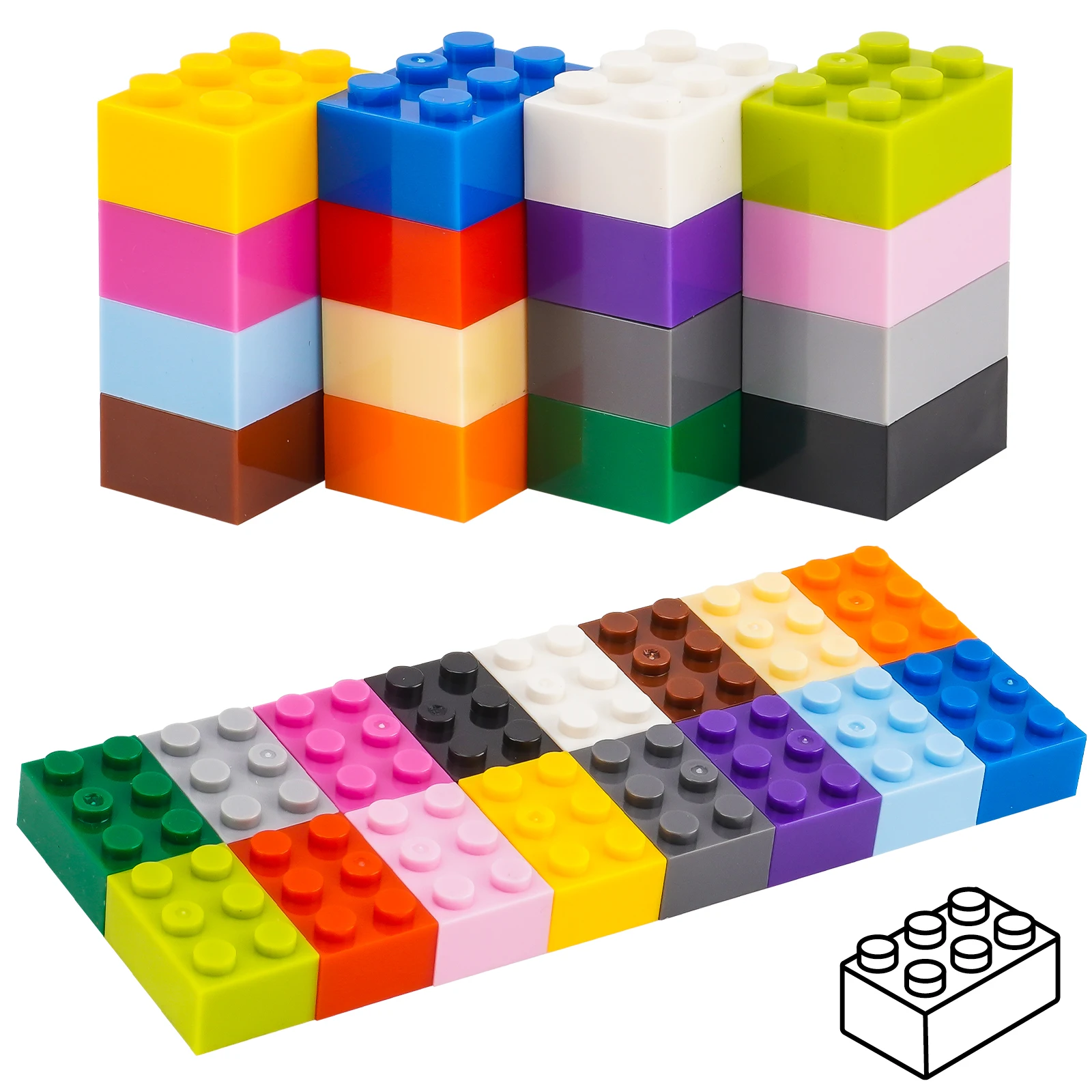 27 stks 2x3 hoge baksteen Multi-color klassieke basisonderdelen bouwen creatief speelgoed bouwstenen speelgoed accessoires compatibel 50