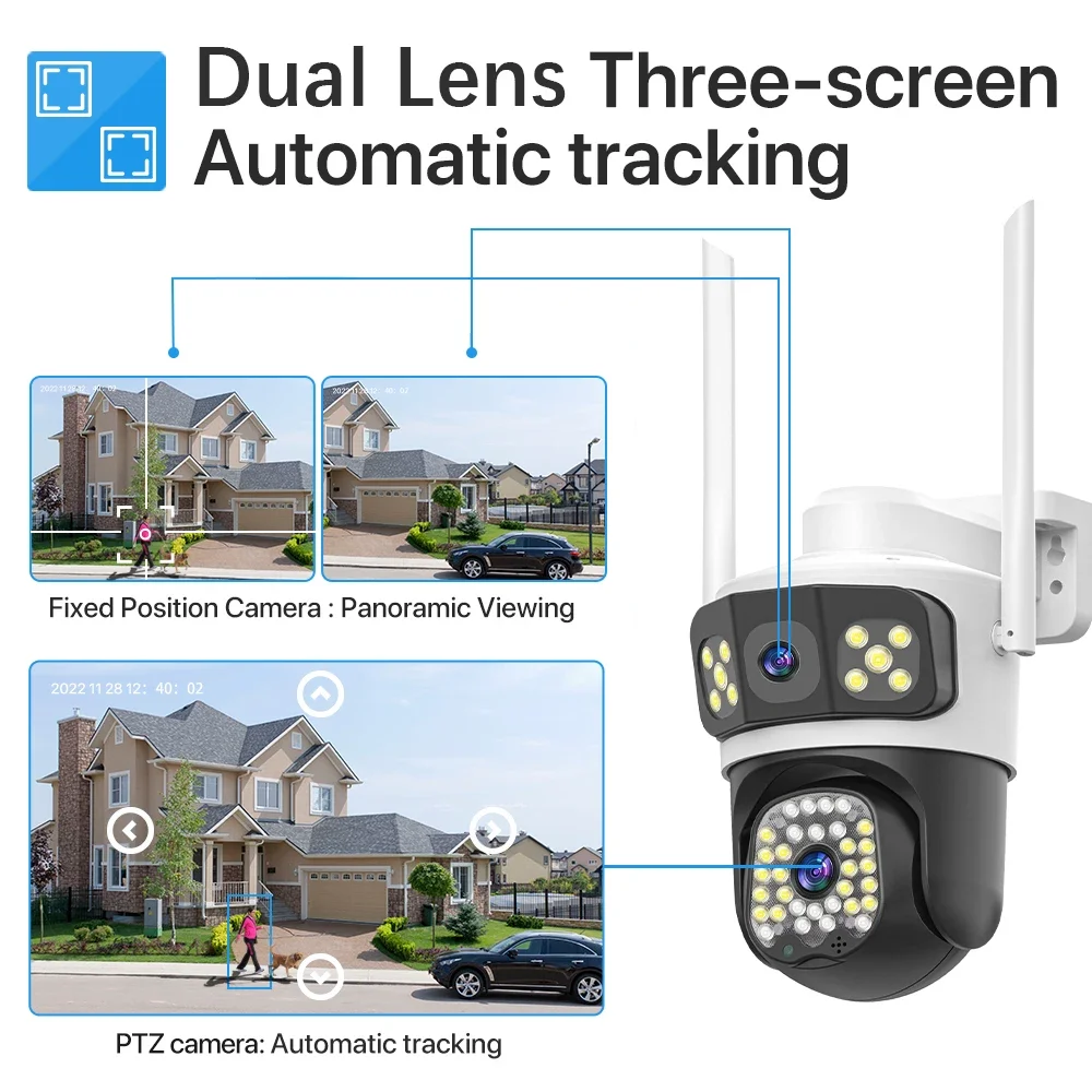 LLSEE V380 8MP 10x zoom, 4K monitor, dual lens, CCTV outdoor 4G SIM card camera, wireless WIFI waterproof 360 camera image 3