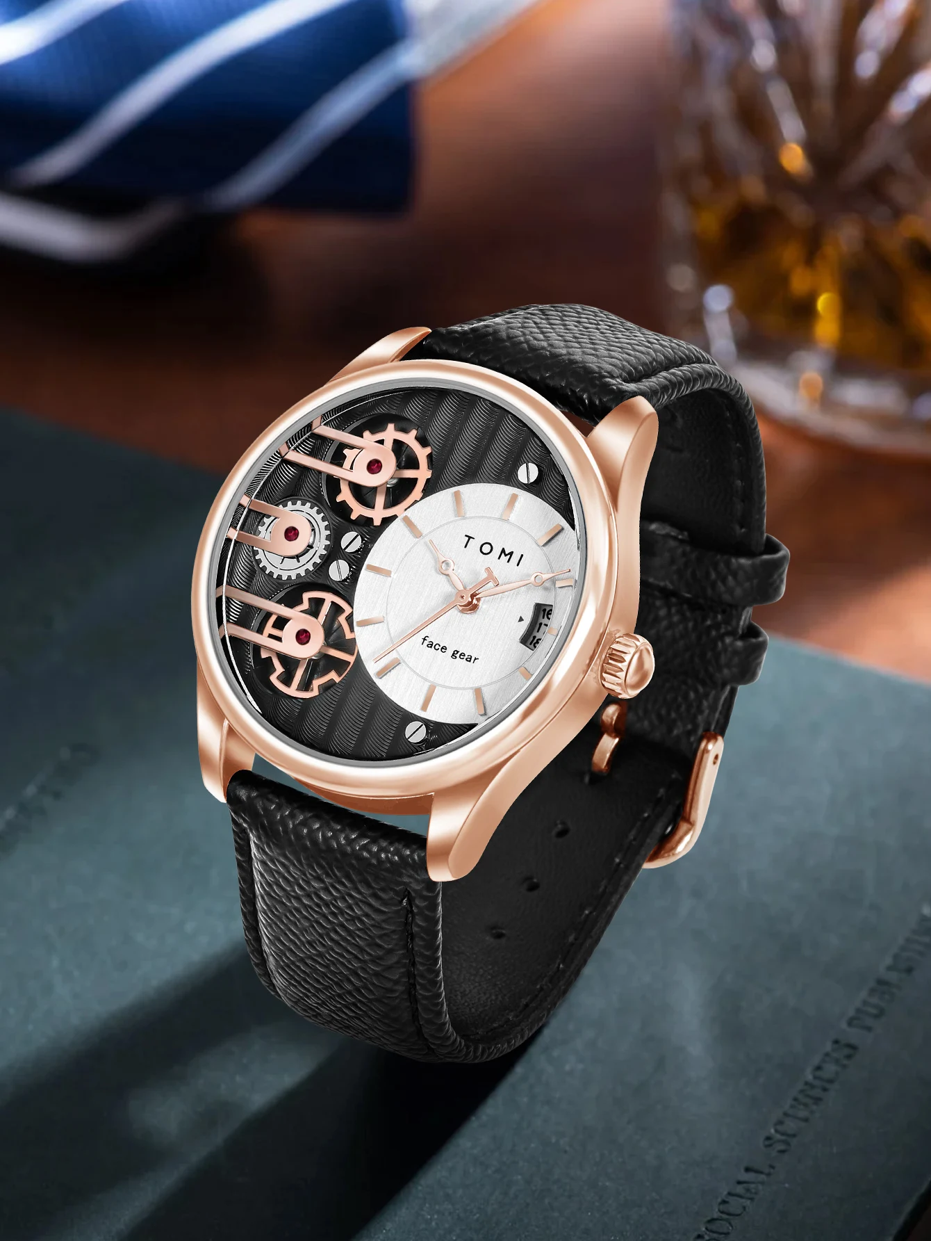 Tomi Herren Geschenk box Kombination Set Uhr Luxus und einfache Business abnehmbare Armband Quarzuhr Herren uhr Festival Geschenk – Detail 27