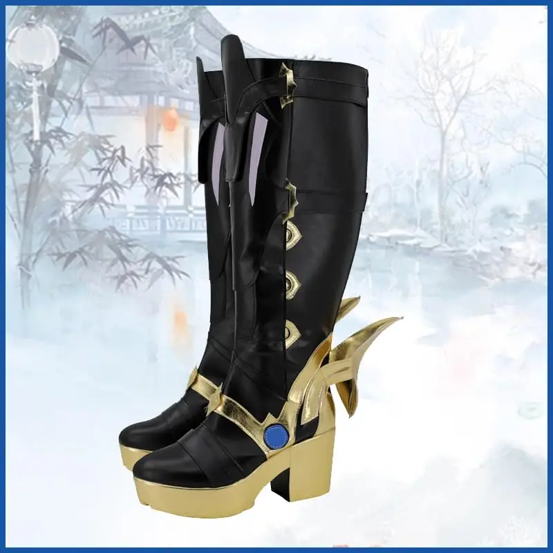 Doctor Dottore Cosplay Shoes Modne długie czarne buty na Halloween Carnival Party