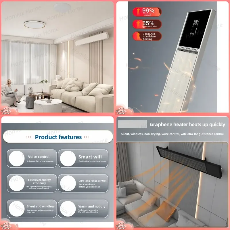 Wall Mounted Heating Plate Heater Infrared Ceramic Heater Far Infrared Radiation Heater for Home Office Winter