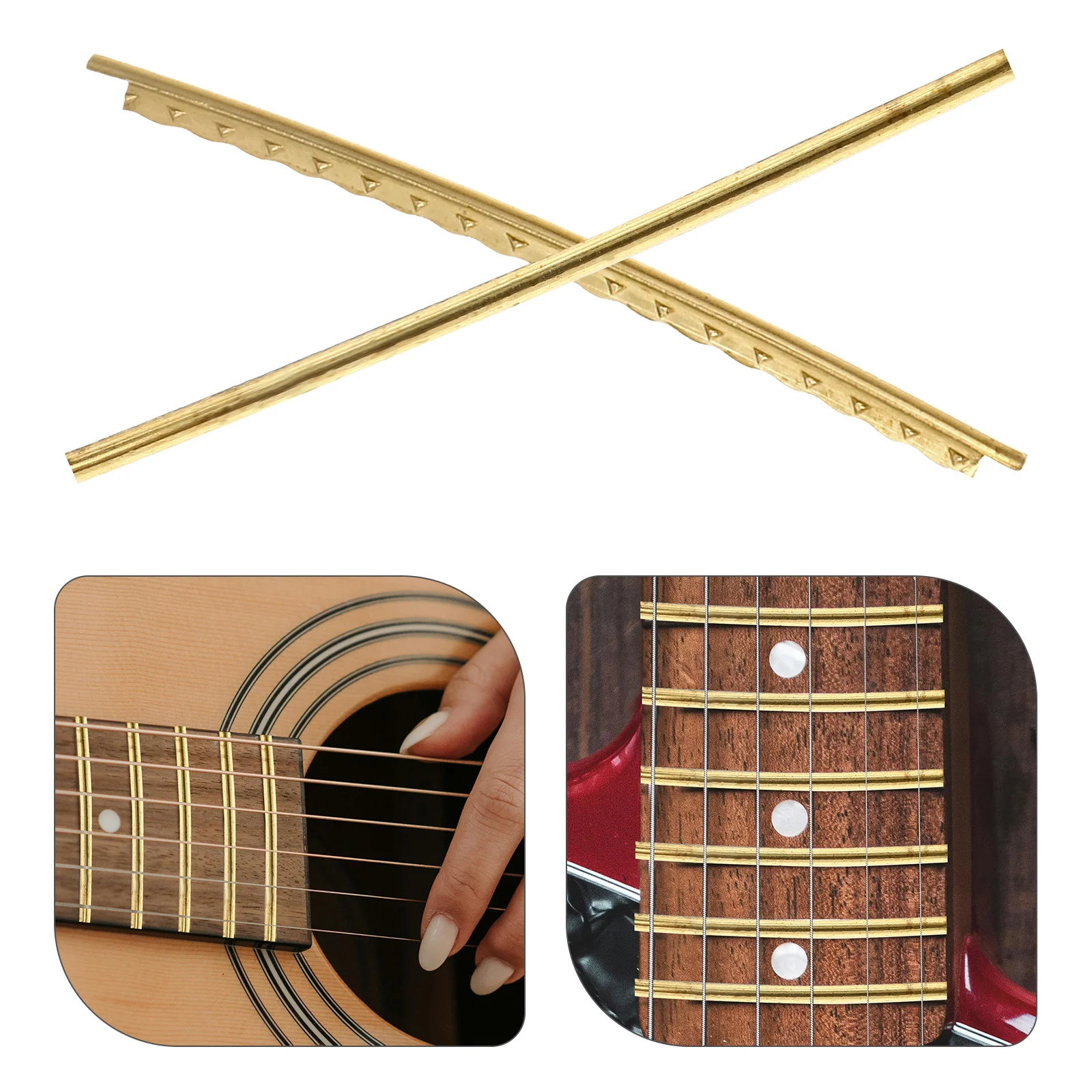 

19Pcs Guitar Fret Wire Brass Acoustic Classical Electric Guitar Accessories Replacement Kit for Professional Sound Improving