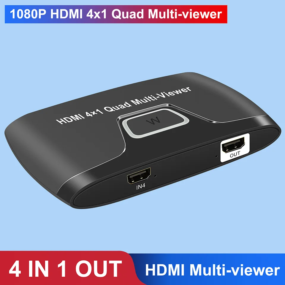 4x1 HDMI Multiviewer 1080P Multi Viewer HDMI Quad Multi-viewer Screen 4 In 1 Out Switcher for PC HDTV