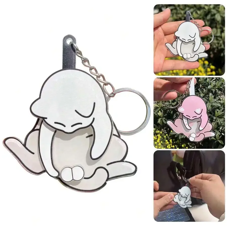 Cute Sitting Cat Keychain Fidget Toy Pendant