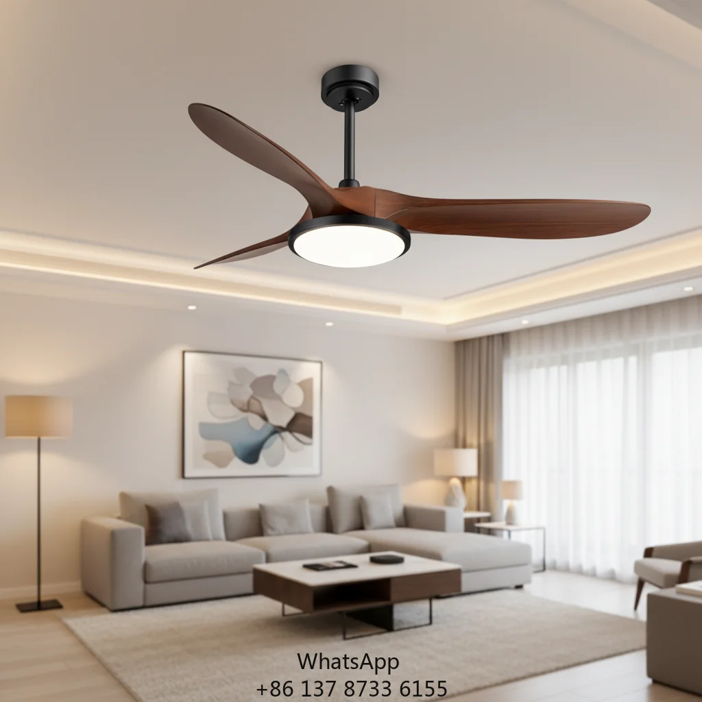 Best Seller Modern 52-Inch LED Ceiling Fan 3 Blades Remote Control Iron Body DC Motor Energy Conservation Nordic Simplicity
