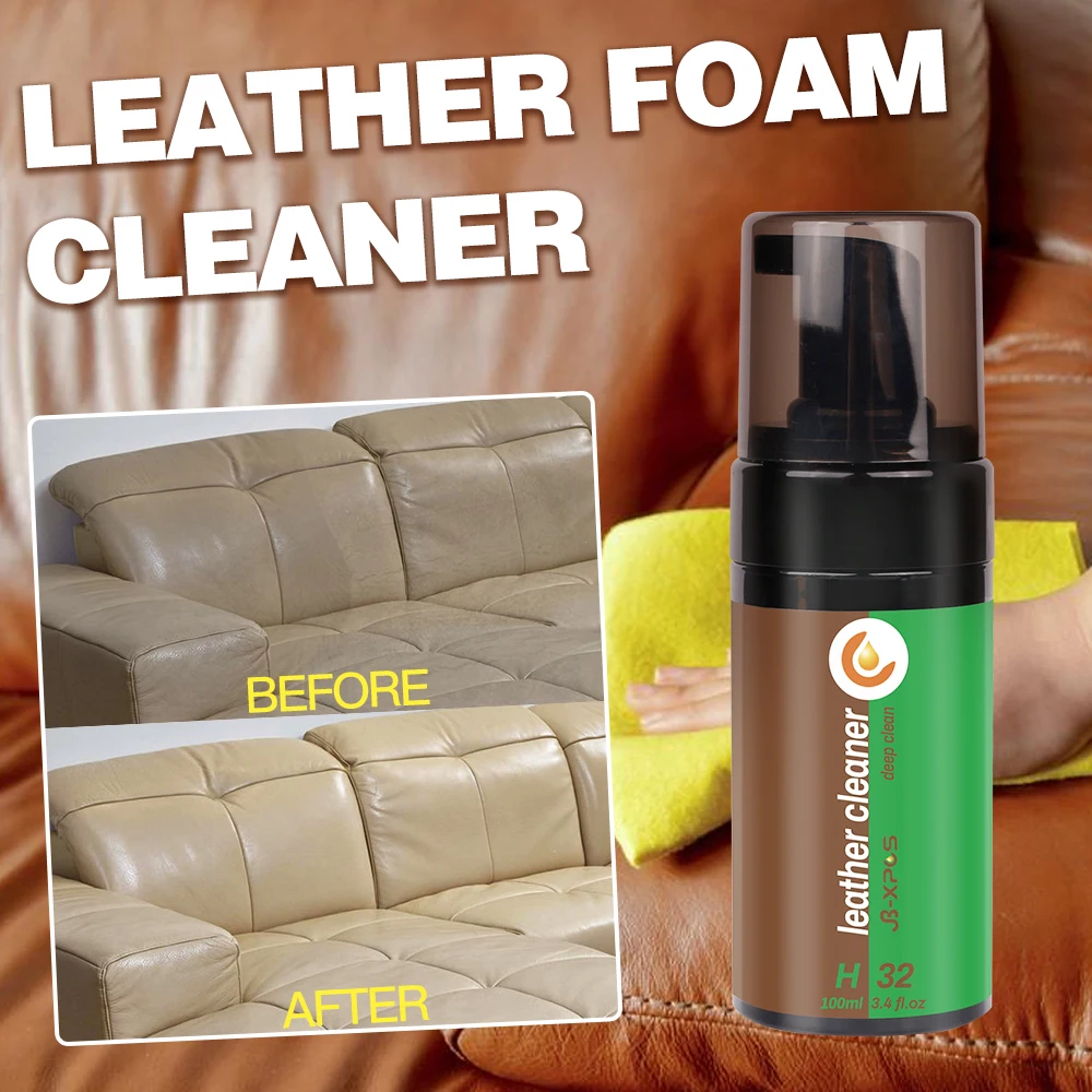 Leather Cleaner Foam Great for Sofa,Boots, Handbags, Car Interior Seat, Furniture Removes Surface Dirt,Salt JB-XPCS H32