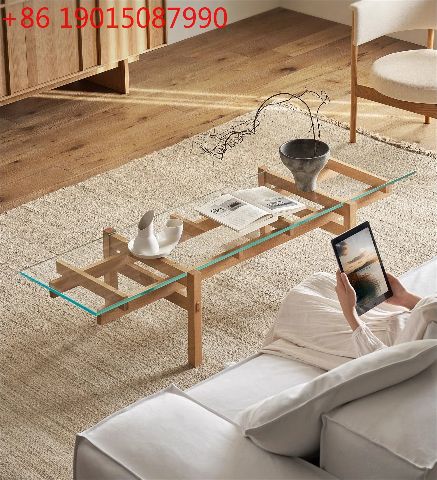 

Журнальный столик из цельного дерева, стеклянный современный бревенчатый ветер для гостиной, простой чайный столик