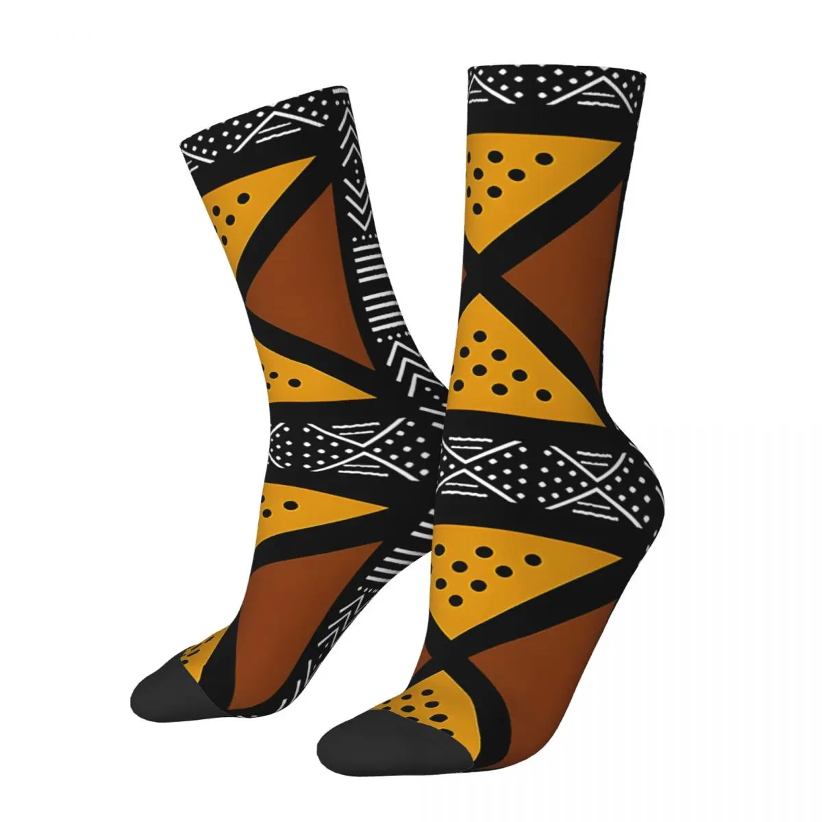 African Bogolan Mud Cloth Kawaii Socks School Cartoon Pattern Socks