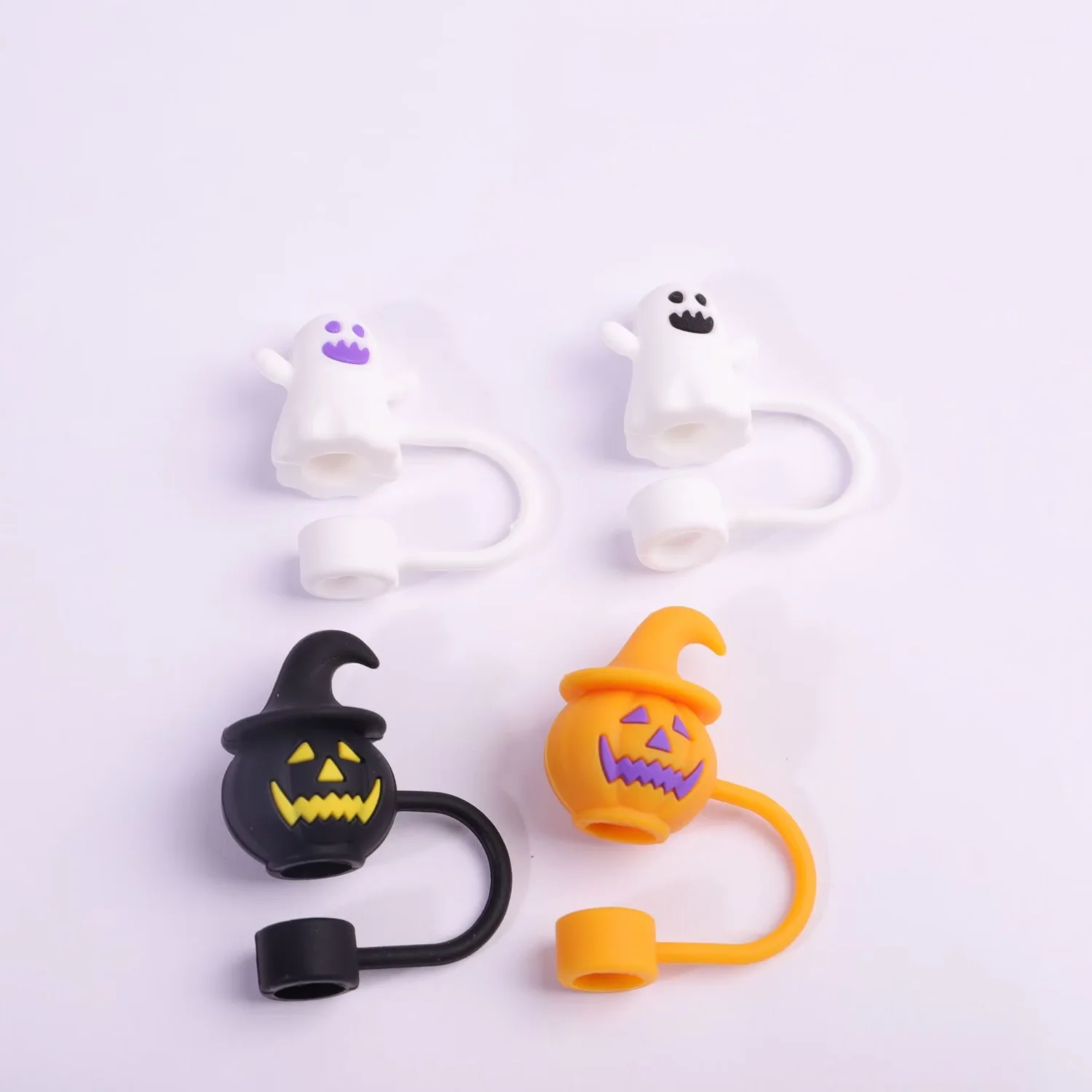 Silicone Straw Cover Charms Accessories Halloween Kid  Straw Toppers Bulk For   Tumbers Wholesale Beer accessories Boba straw