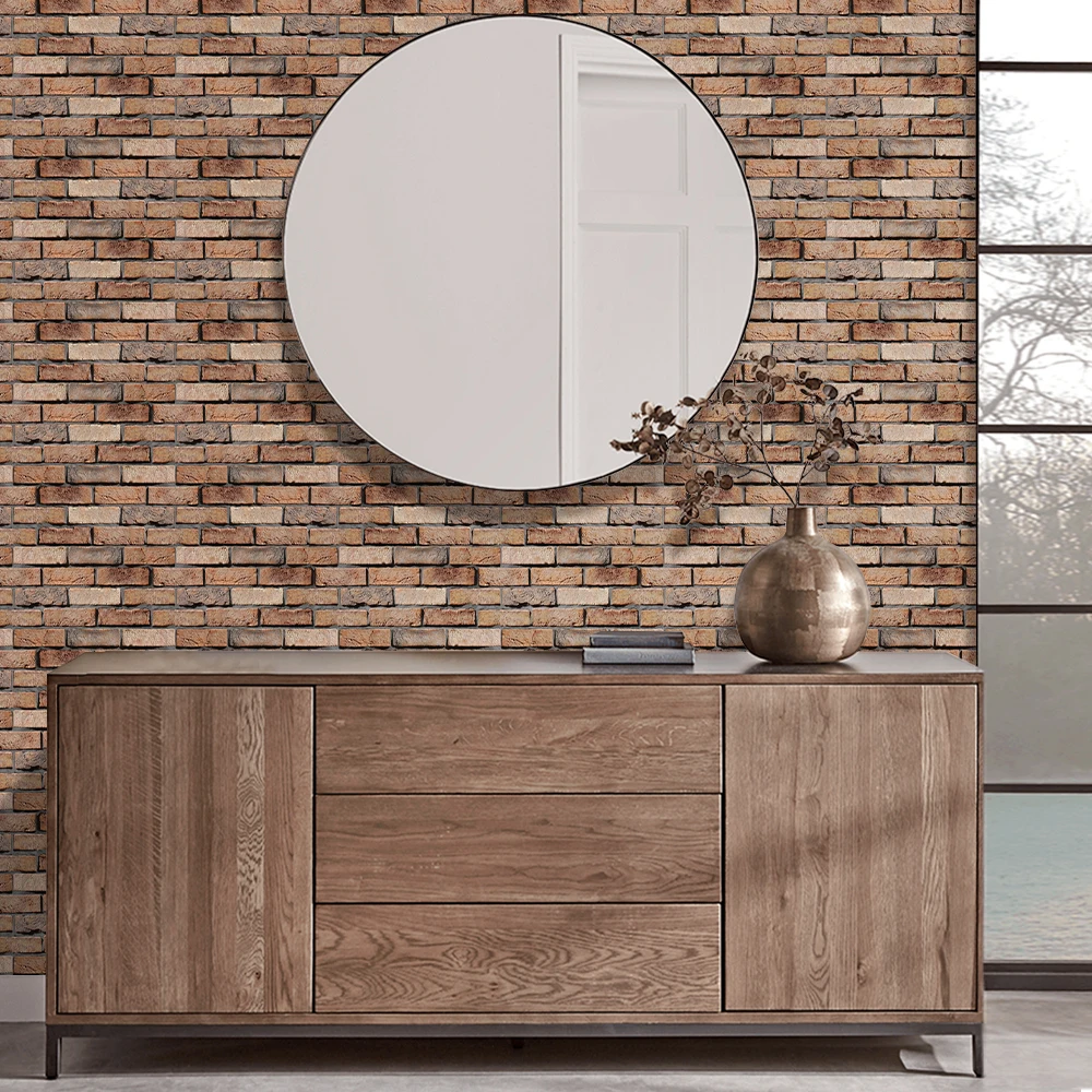 5/10/20Pcs Retro Faux Brick Wall Stickers Self-Adhesive 11.8