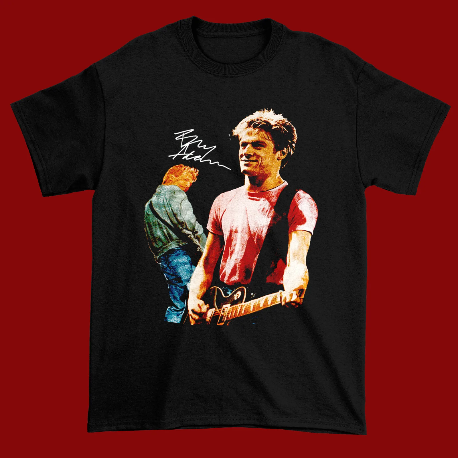 Винтажная черная унисекс футболка Bryan Adams из хлопка пока хорошего качества AG046