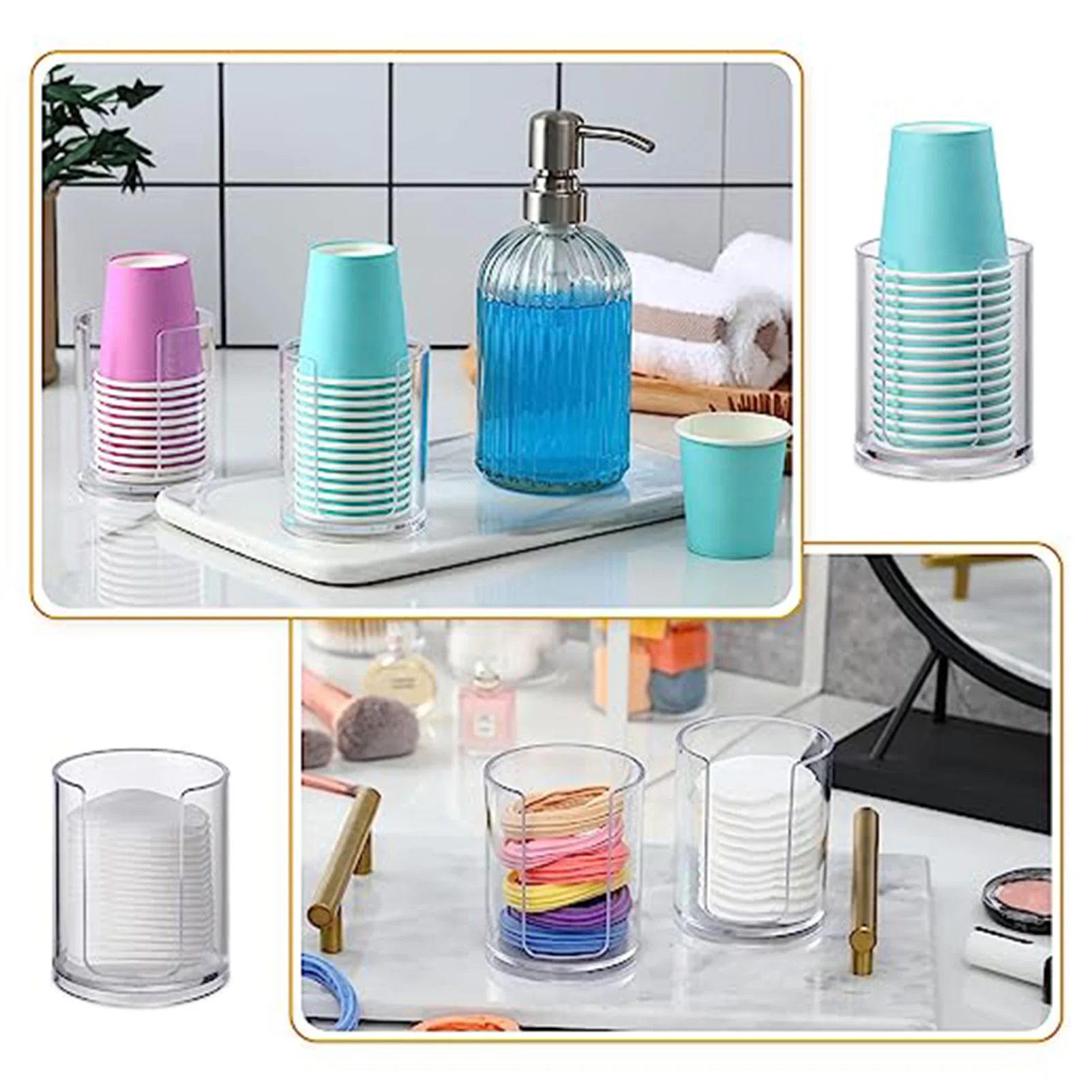 Transparent Box Disposable Paper Cup Storage Box Cotton Pad Storage Rack Mouthwash Cup Box Storage Holders Home Storage Tools - Image 4