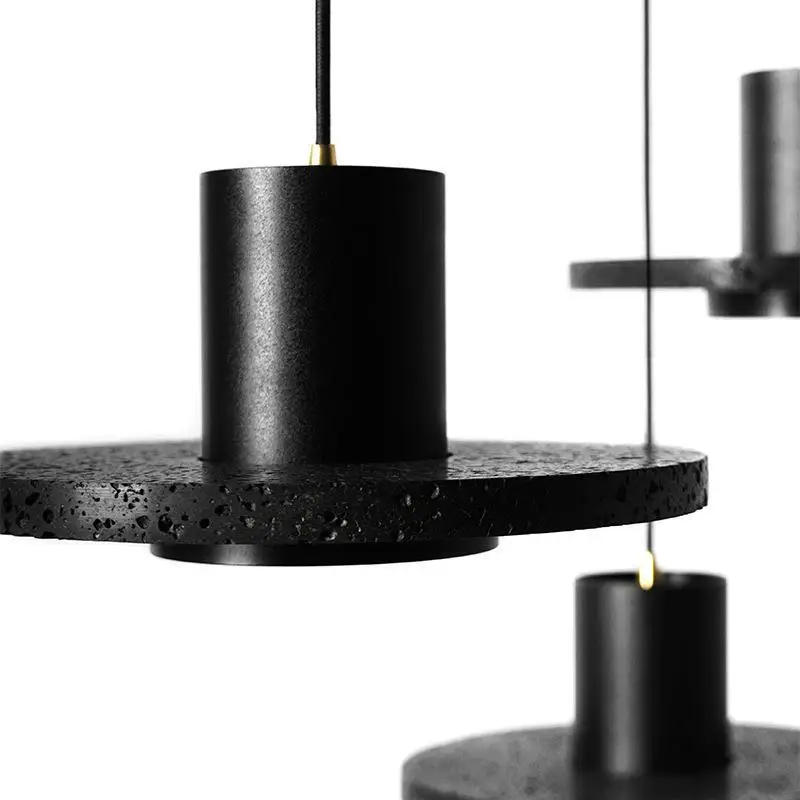 Nordic LED Black Hole Stone Pendant Light Stair Entrance Balcony Small Chandelier Industrial Style Restaurant Bar Chandelier