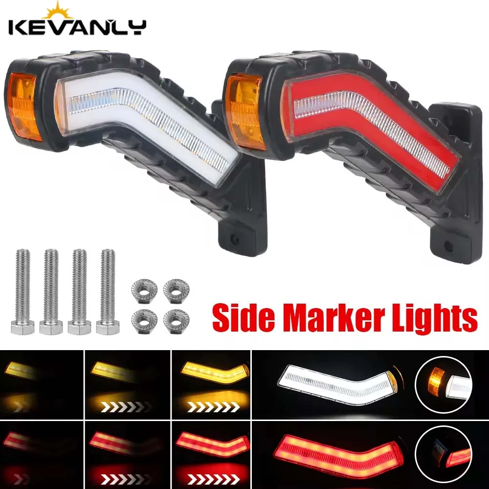 12-24V 2pcs Side Marker Lights Warning Rear Tail Light car External Lights Trailer Truck Lorry indicator lamp Trailer Van Pickup