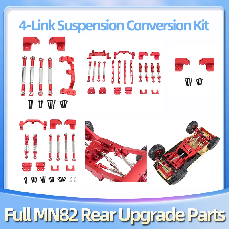 MN82 Rear 4-Link Conversion Kit with Fixed Block, Complete Rear Portal Axle Assembly, Oil Pressure Shock Absorbers & Front Rear