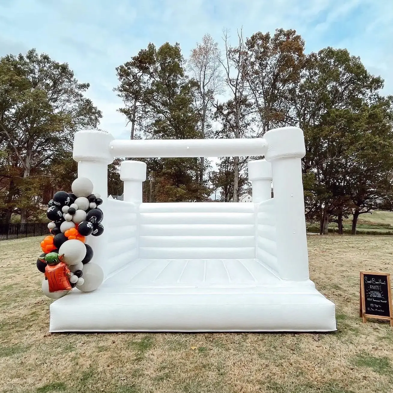 with Blower  for Kids 1-6 Years Birthday Wedding Party outdoor mini White Inflatable Bounce House Castle