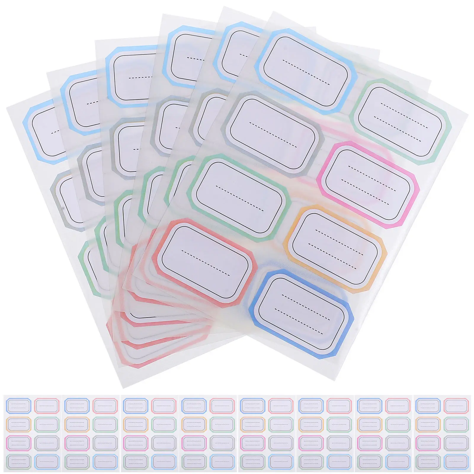 288Pcs Blank Adhesive Label Stickers Writable Name Sticker Horizontal Line Design for Books Water Bottles Marking Lined Name