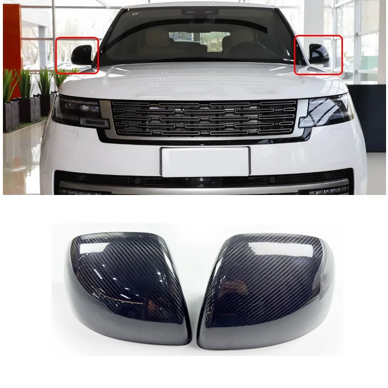 Coques de rétroviseurs latéraux en fibre de carbone sèche, style à ajouter pour Range Rover Autobiography 2023-2025