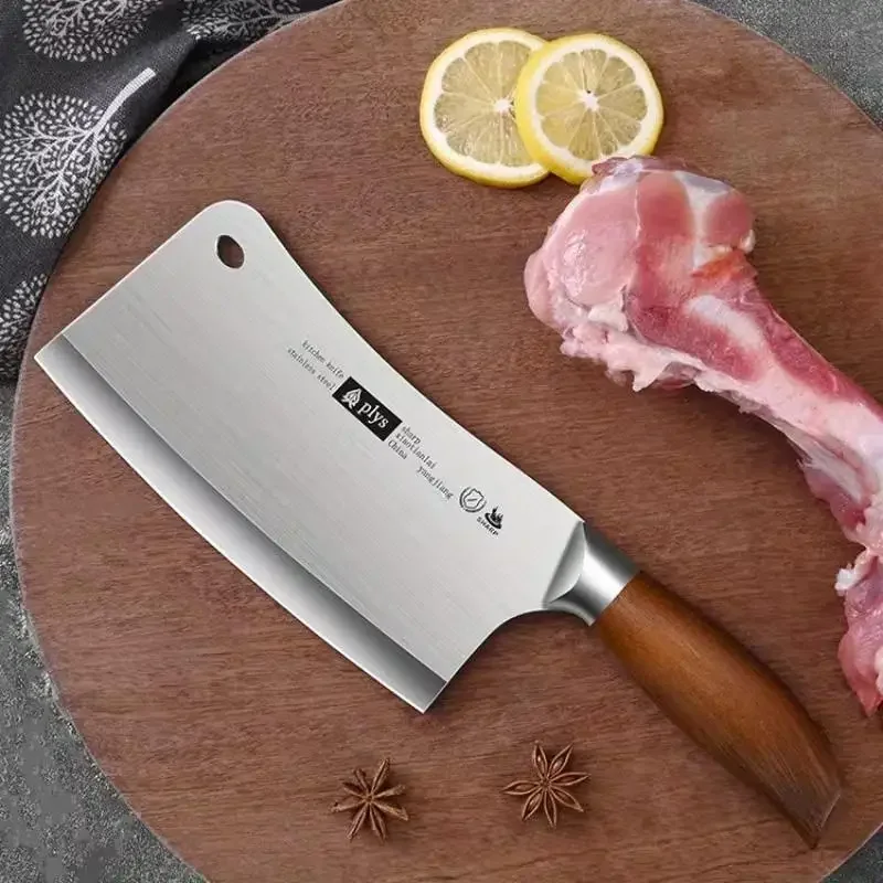 Robustes Fleischerbeil aus Edelstahl - Ultrascharfes Professionelles Küchenmesser zum Knochenhacken und Kochen – Detail 6