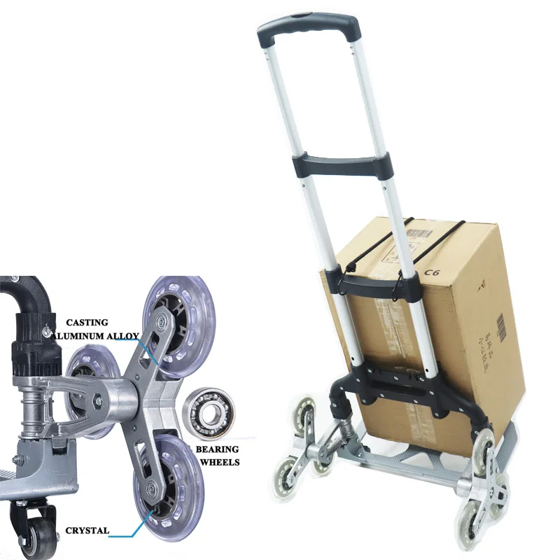 Imagem -05 - Heavy Duty Foldable Hand Sack Wheel Trolley Carrinho de Carrinho de Mão Dobrável Carrinho de Compras de Bagagem de Viagem