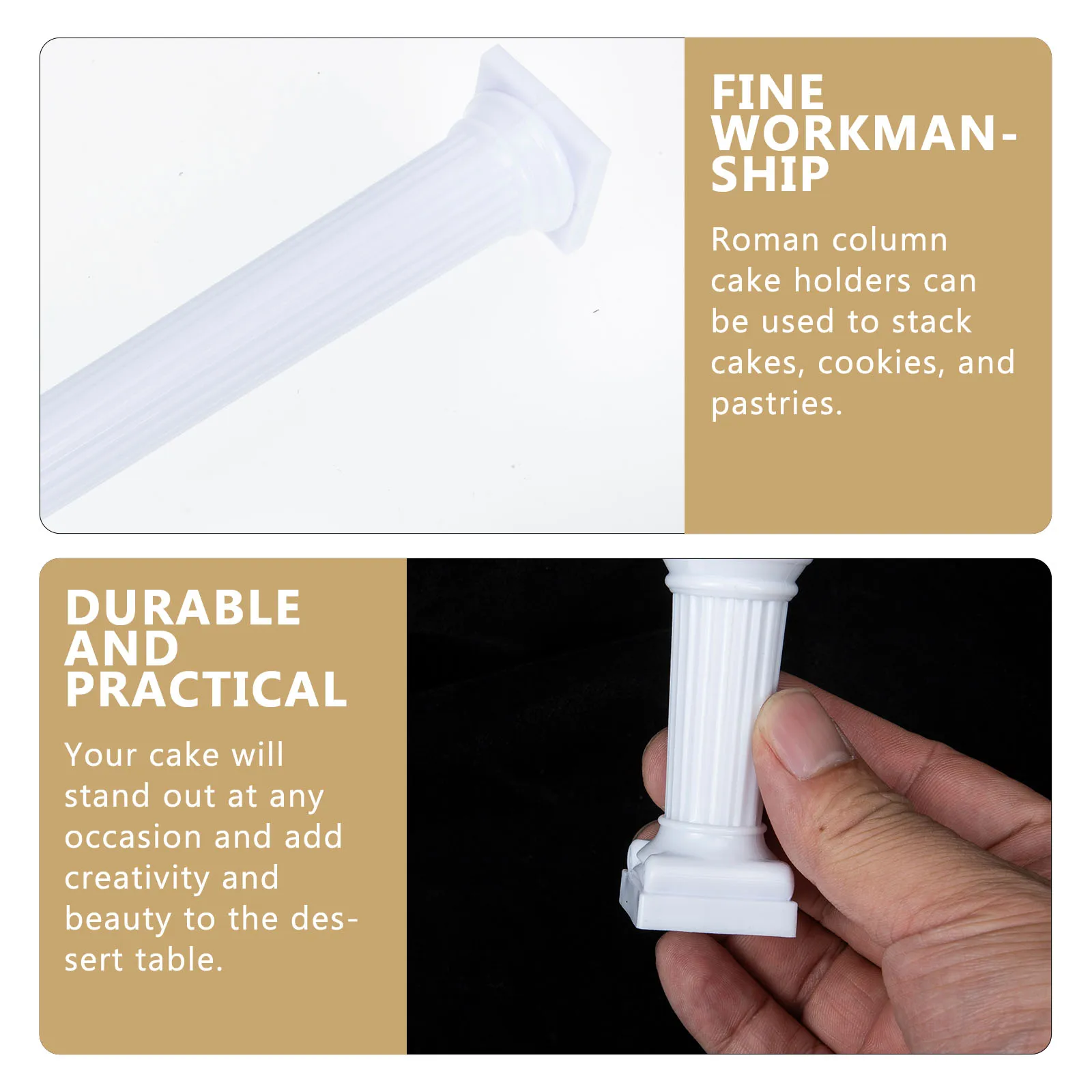 

Roman Column Cake Holders Premium Plastic Elegant White Tiered Stands Dessert Display Wedding Party Decorations Cake Pillars