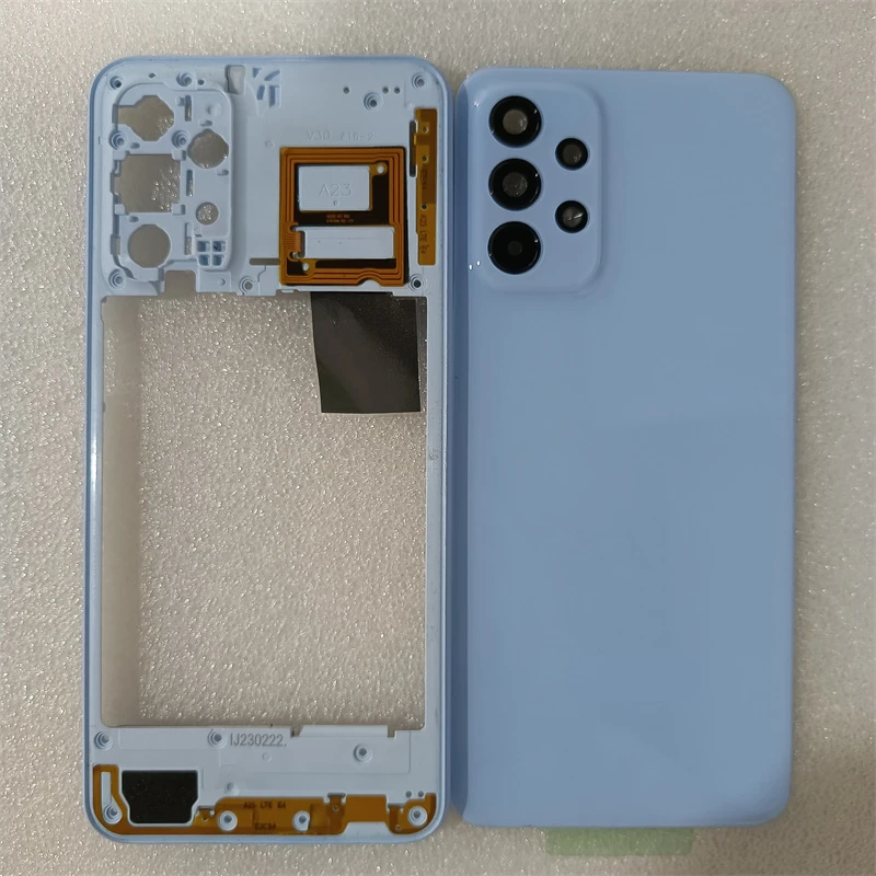 

Full Housing Case For Samsung Galaxy A23 4G A235 Middle Frame +Battery Back Cover Rear Door Cover With Camera Lens Repair Parts