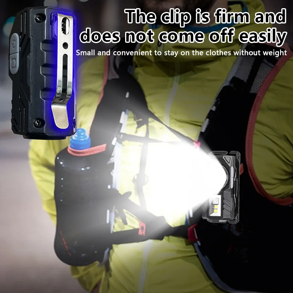 Lampe frontale à Clip avec capteur, Rechargeable, légère, 9 Modes de gradation, lampe de travail magnétique, course en plein air, cyclisme, pêche