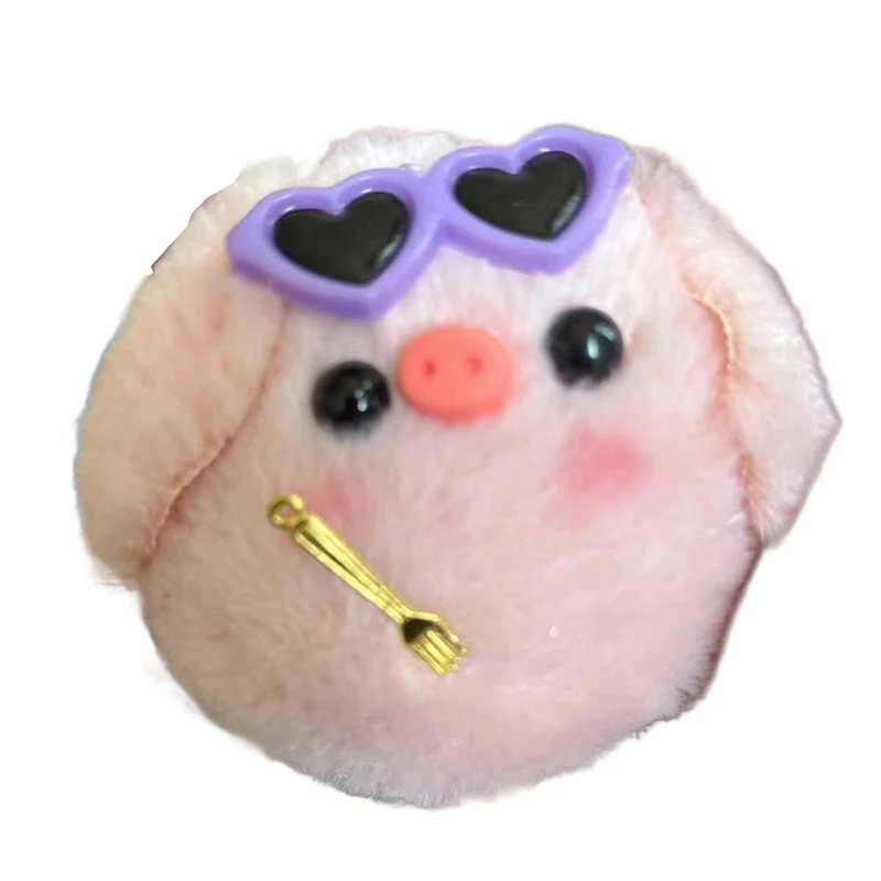 Pig Plush Doll Squeak Toy Cartoon Keychain Bag Pendant Soft Doll Key Ring Backpack Car Bag Key Pendant Decor Kid Gift