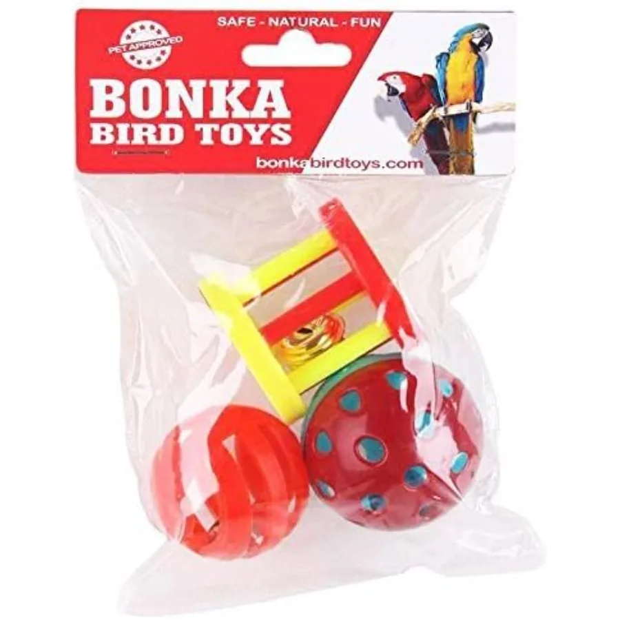 1195 لعب Three Ba Bell Jingle Budgie Finch Parakeet Lovebird Parrolet