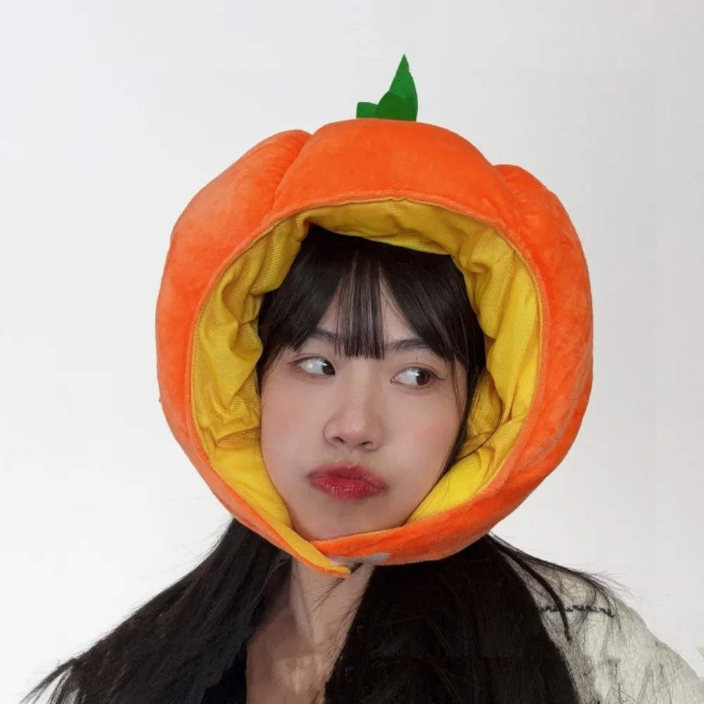 

Pumpkin Creative Fruit and Vegetable Hat Playful Soft Nutrition Month Hat Funny Stretchy Pullover Cap Kids Adults