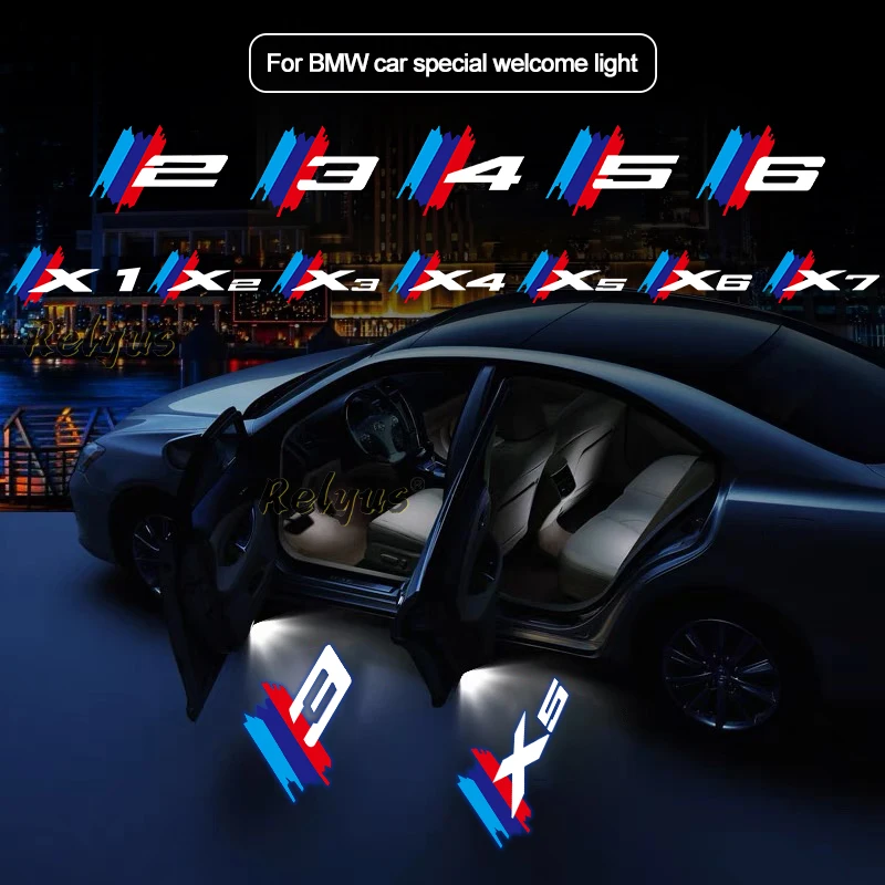 2Pcs LED Car Door Projector Car Welcome Light For BMW X1 X2 X3 X4 X5 X6 X7 E90 E91 E92 E93 E60 E61 F10 F30 F20 2 3 4 5 6 Series