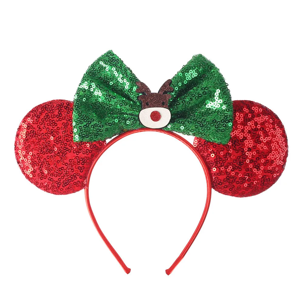 عيد الميلاد الثلج الانحناء رسالة ميكي الأذن عقال الأطفال عطلة غطاء الرأس